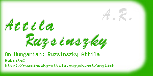 attila ruzsinszky business card